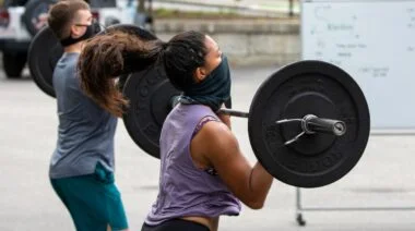 Athletes Training Outside
