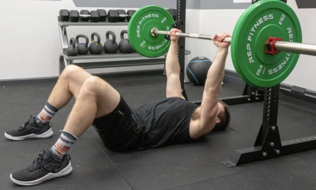 Lock Out, Prep for Next Rep Floor Press Steps