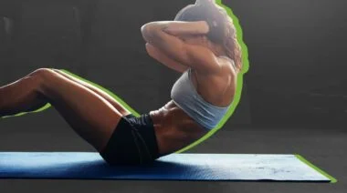 A person exercising their abs with crunches.