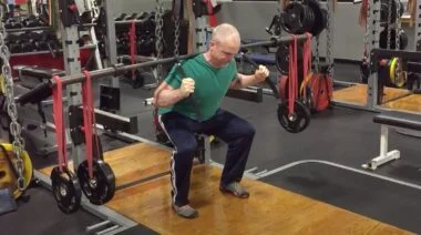 hanging band squat