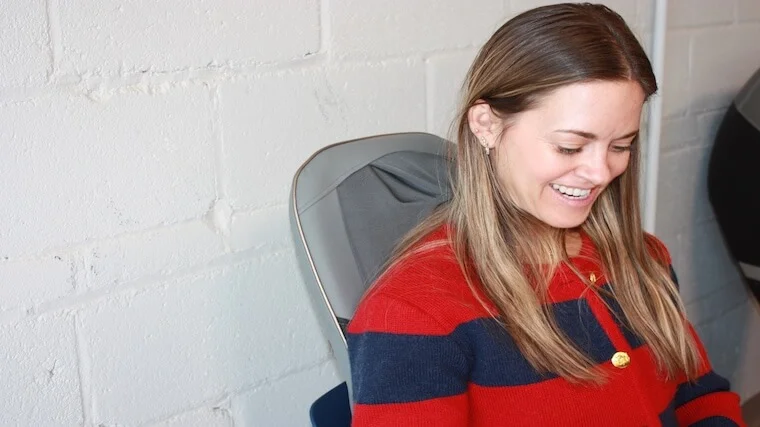 Our tester having their back massaged by the Homedics Shiatsu Elite II massage chair