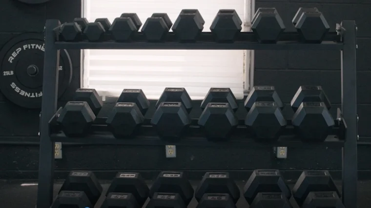 REP Dumbbell Storage Rack Loaded