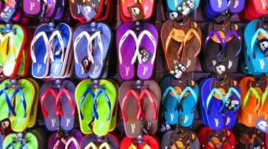 Wall of flip flops