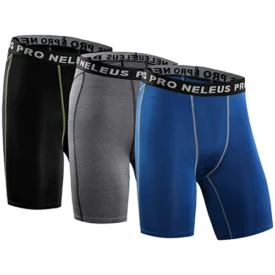 Neleus Men's 3-Pack Compression Short