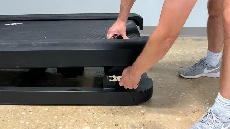 Our tester working on the NordicTrack x32i Treadmill.