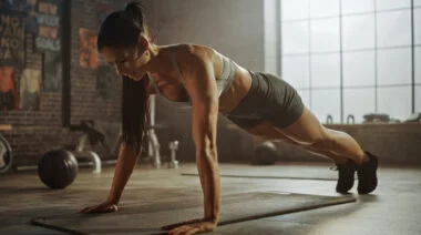 Woman performing push-up