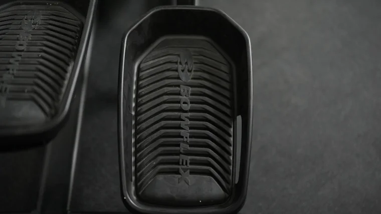 The pedals of the Bowflex Max Trainer M6 elliptical.