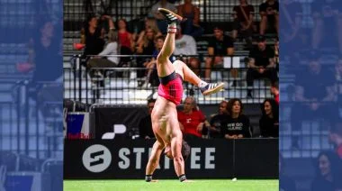 An athlete is shown competing in adidas shoes.