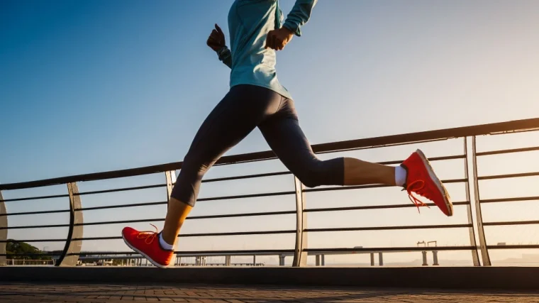 How to Break In Running Shoes: A person running on the street or a sidewalk.