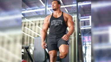 Bodybuilder Larry Wheels in a tank top