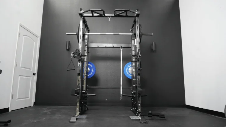 The Force USA G3 All-in-One Home Gym, fully assembled in the BarBend testing center