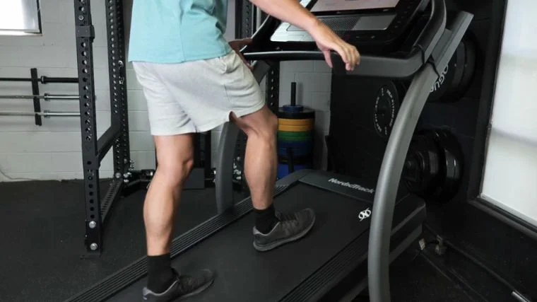 Jake walking on an incline treadmill.
