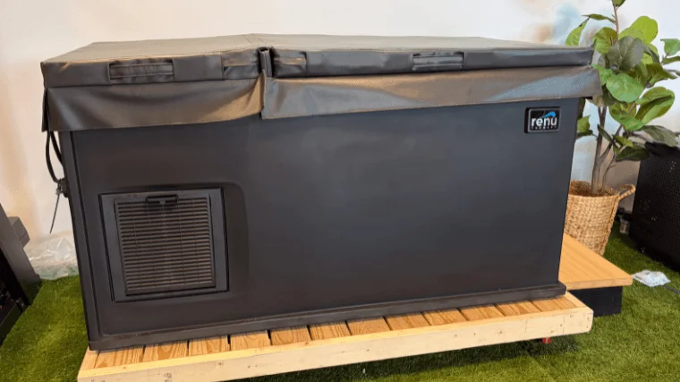The Renu Therapy Cold Stoic 3.0 cold plunge tub, covered
