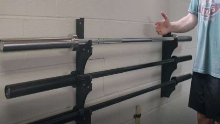 Barbells on a Storage Rack