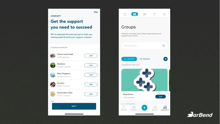 Healthi's community forums and groups