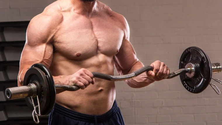 Person performing a reverse bicep curl.