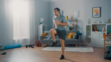 Man running in place