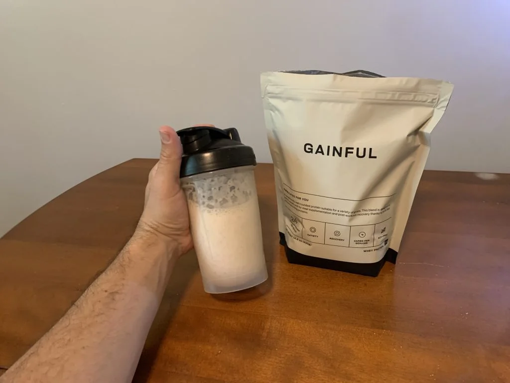 gainful-protein-powder-after-mixing A Gainful Vegan Protein Shake