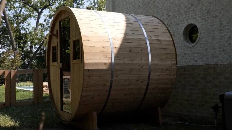 Redwood Outdoors Extra-Wide Thermowood Barrel Sauna Build