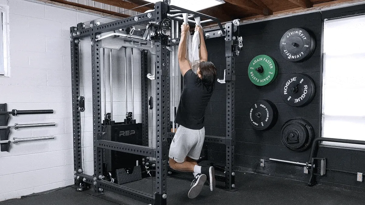 towel pullup barbend movement gif masters