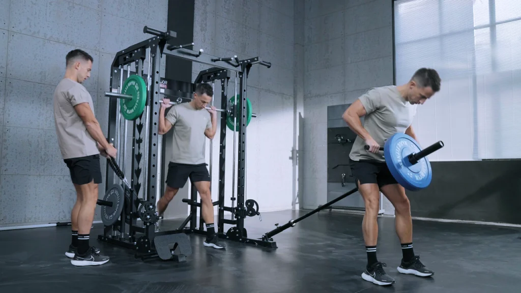 A demonstration of how many ways an al-in-one home gym can be used