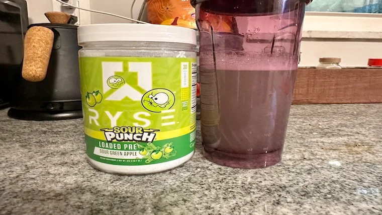 A blended serving of Ryse Loaded Pre-Workout
