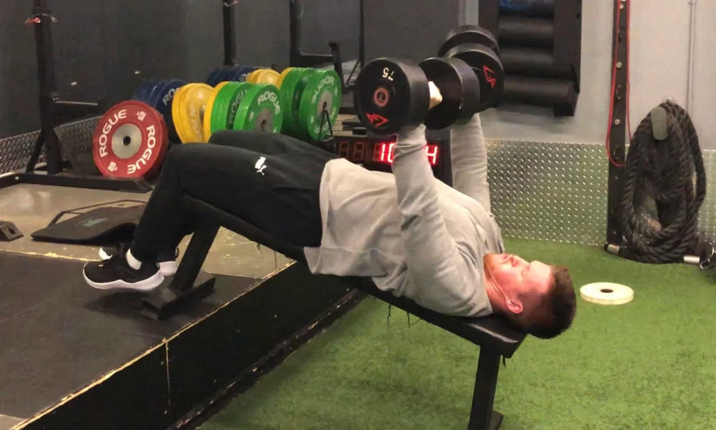 Decline Dumbbell Bench Press End