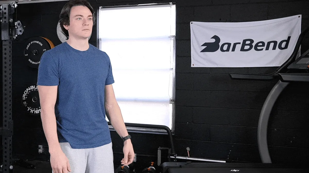 Jake doing shoulder stretches.