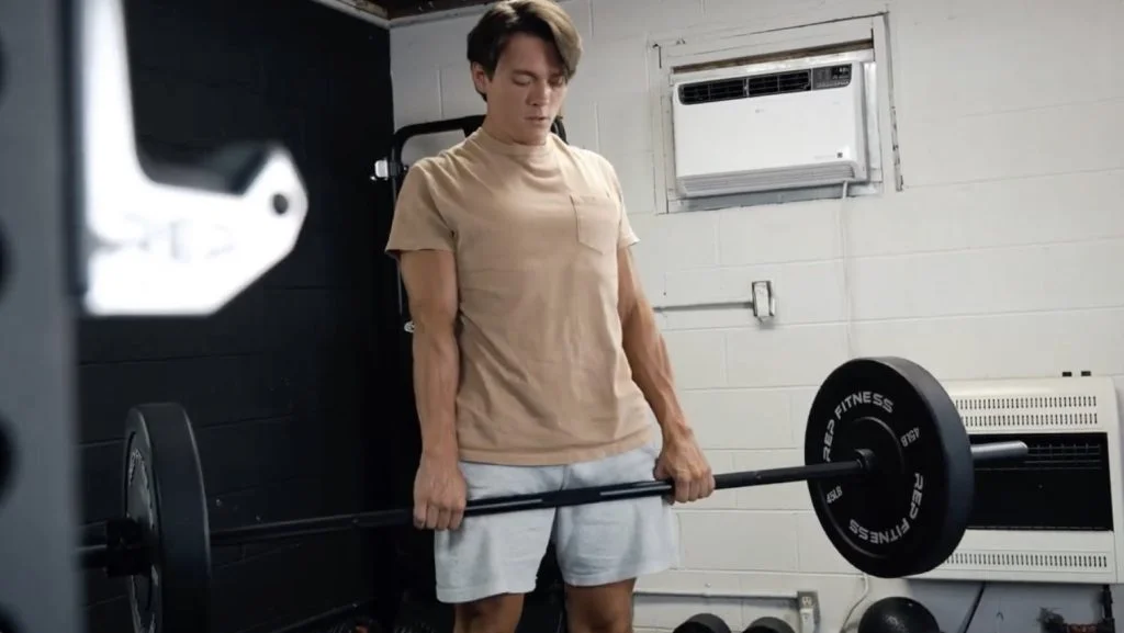 deadlifting with the rep fitness double black diamond power bar