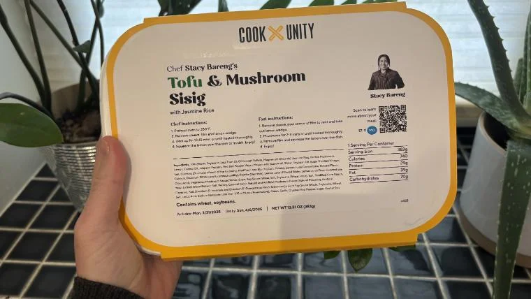 An image of the meal sleeve for a Tofu and Mushroom Sisig from COokUnity