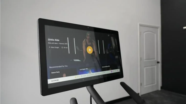 The Stryde app and HD touchscreen on the Stryde Bike.