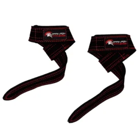 Dark Iron Fitness Weightlifting Leather Suede Lifting Wrist Straps