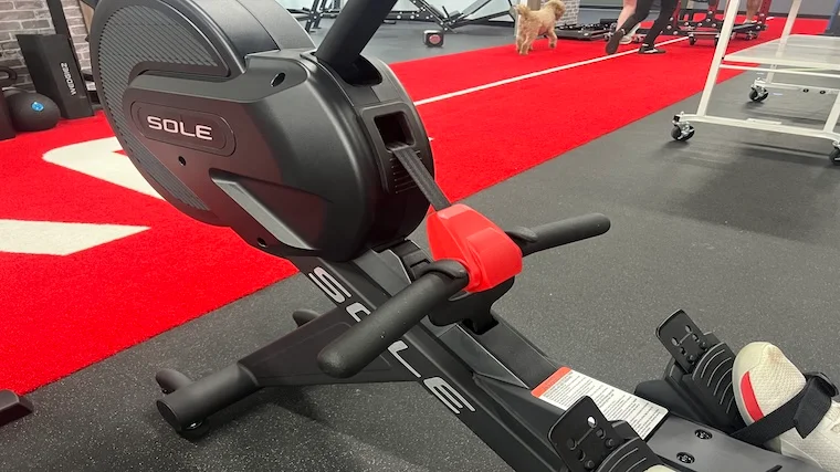 The Sole SR550 rower's ergonomic handle