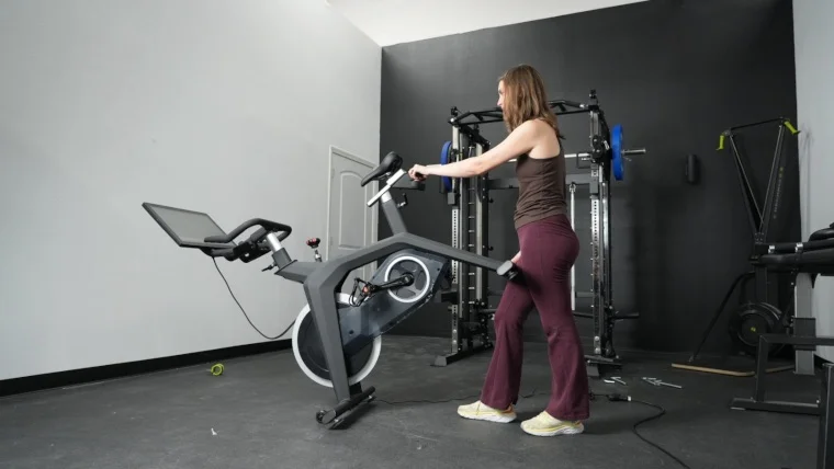 Our tester moving the Stryde Bike.