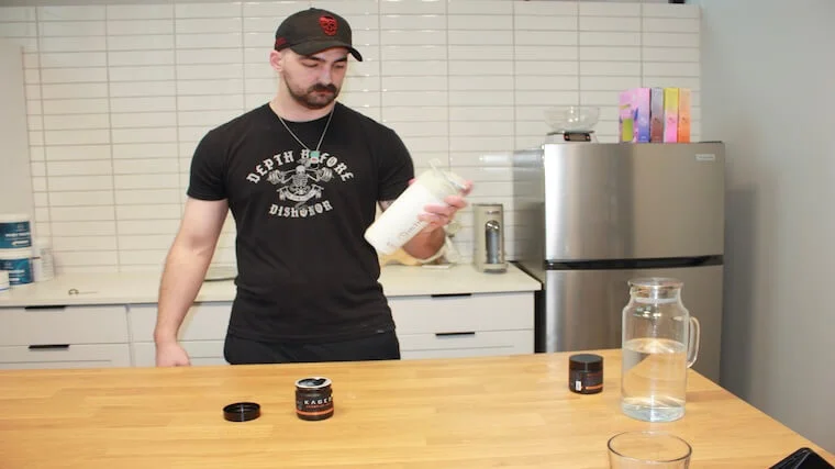 Our tester shaking up their serving of Kaged Creatine HCl