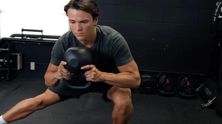 Jake Working Out with the Kettlebell Kings Powder Coat Kettlebell