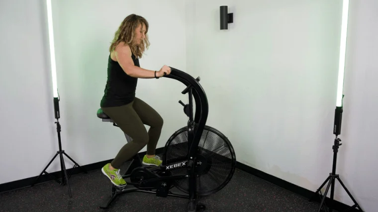 Our tester training on the Xebex AirPlus Performance Bike