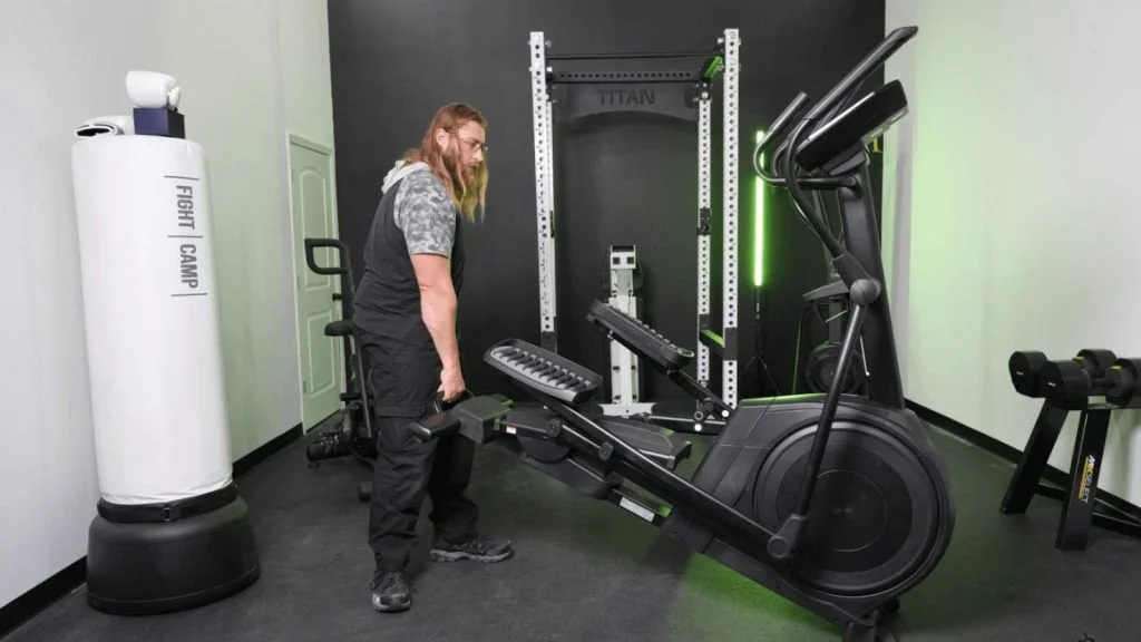 nordic-track-airglide-14i-review Our tester moving the NordicTrack AirGlide 14i.