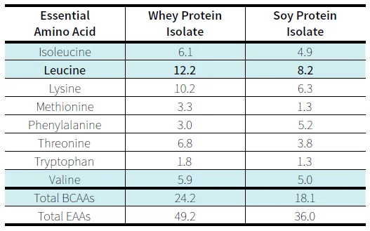 Whey Vs Soy Amino Acids