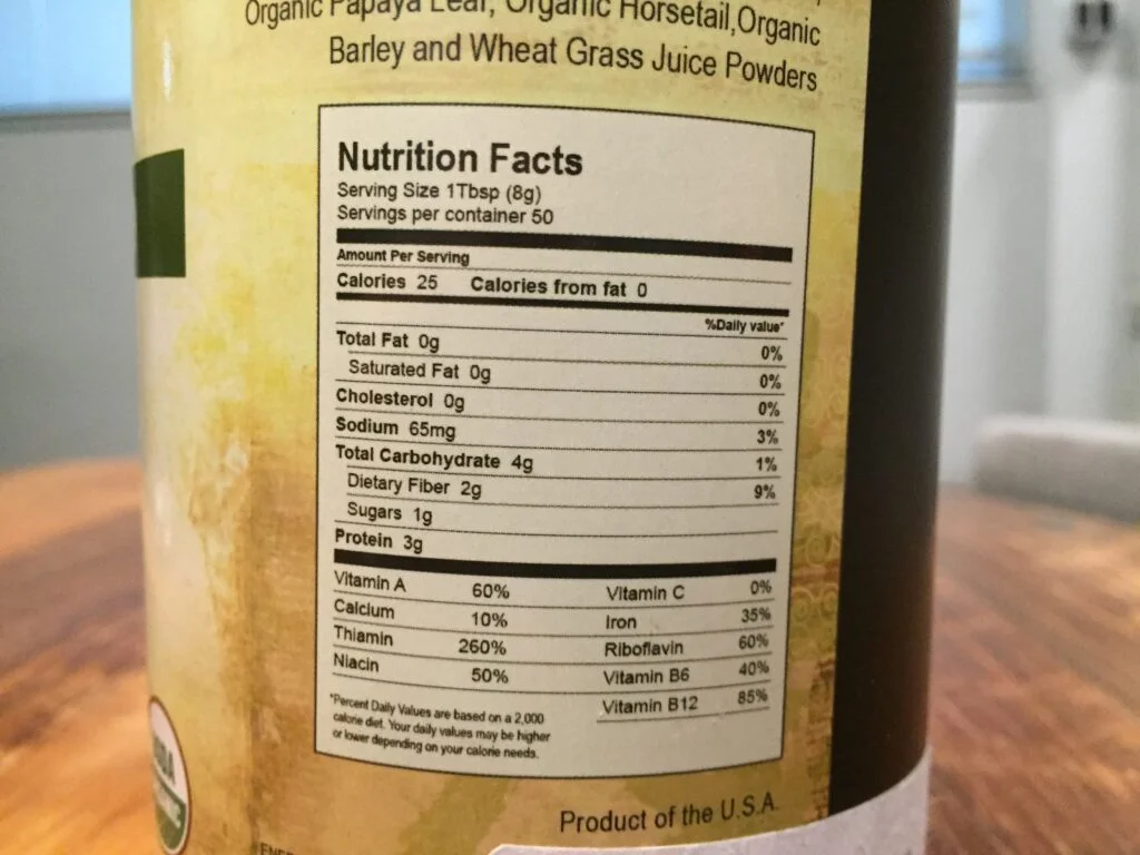 Enerhealth Enerfood Ingredients Enerhealth Enerfood Ingredients