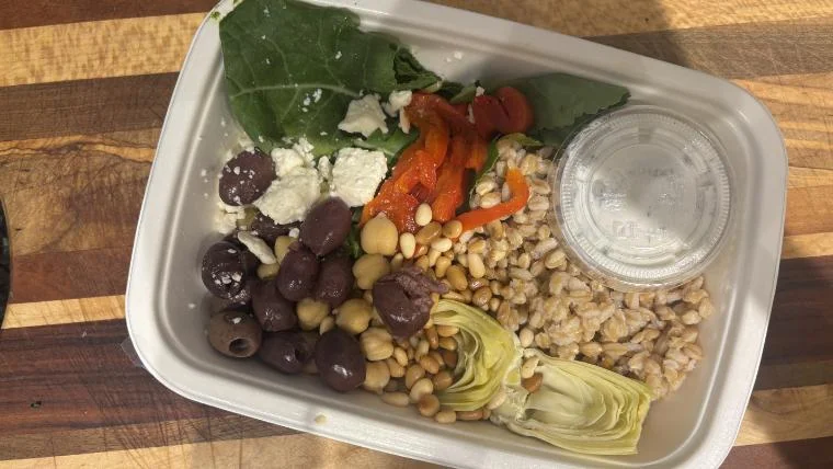 A closer look at a Mediterranean Farro Bowl from CookUnity