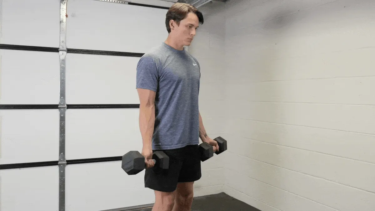 BarBend's Jake Herod performing the dumbbell biceps curl.
