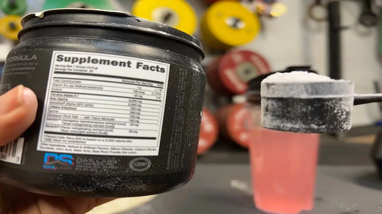 Bucked Up Pre-Workout supplement facts