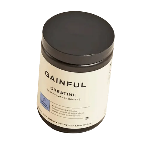 A jar of Gainful Creatine Monohydrate