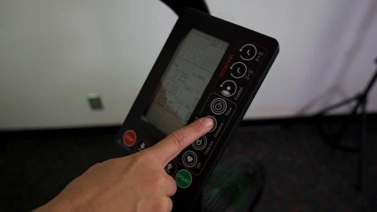 Control console on the Xebex AirPlus Performance Bike.