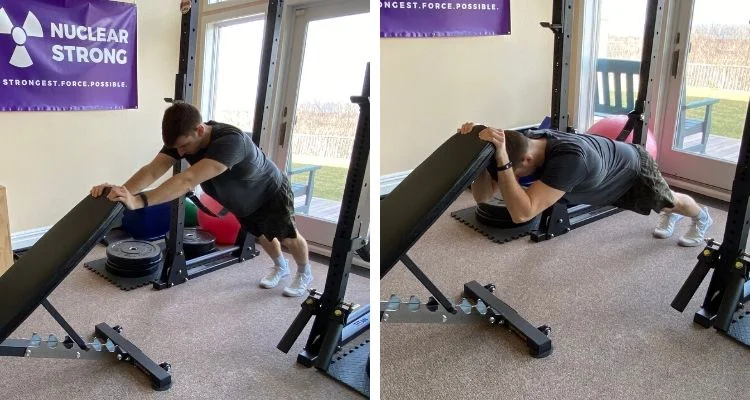 Bodyweight Incline Bench Skull Crusher