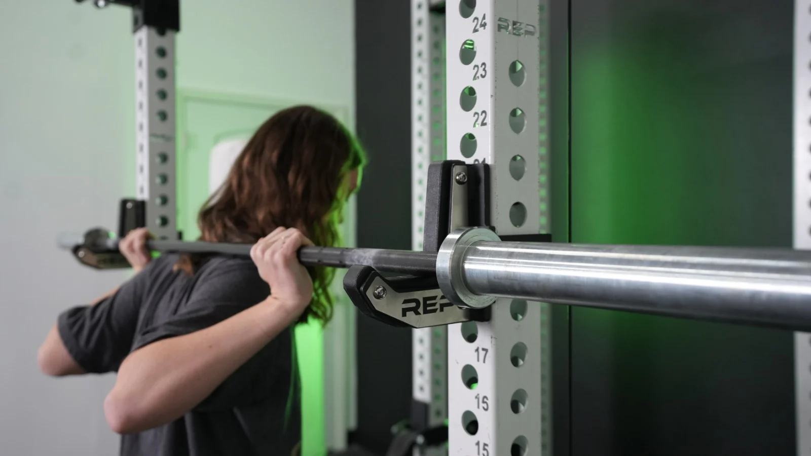 rep pr 5000 squat rack racking barbell close up
