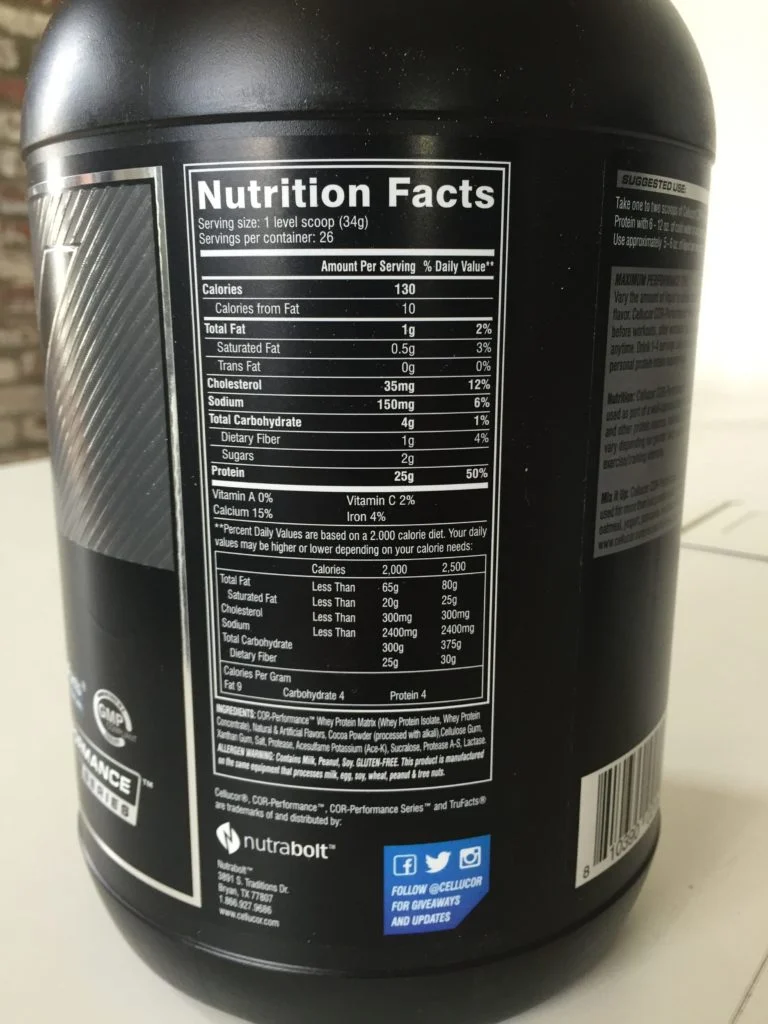 Cellucor Cor-Performance Whey Nutrition Cellucor Cor-Performance Whey Nutrition