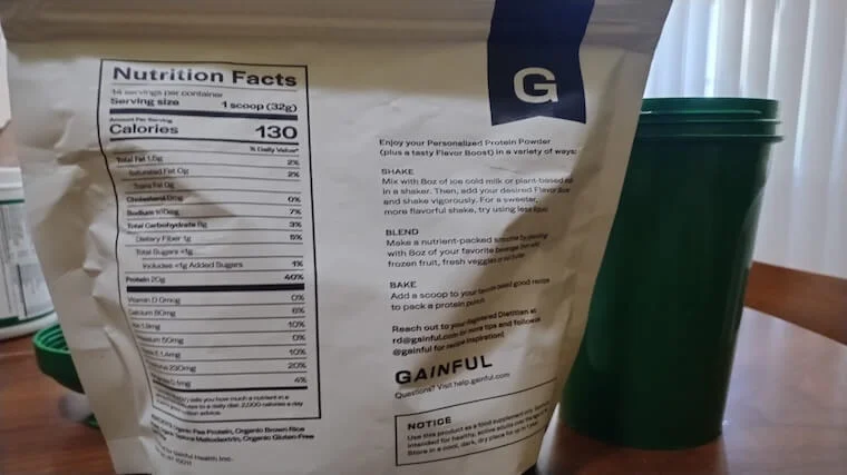 gainful-protein-supplement-facts (1) Gainful Plant Protein supplement facts