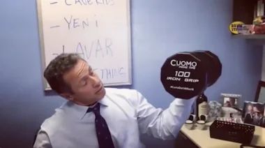 Chris Cuomo 100-pound dumbbell